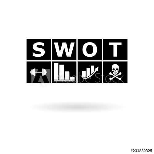 500x500 Black Swot Analysis Business Diagram, Icon Or Logo
