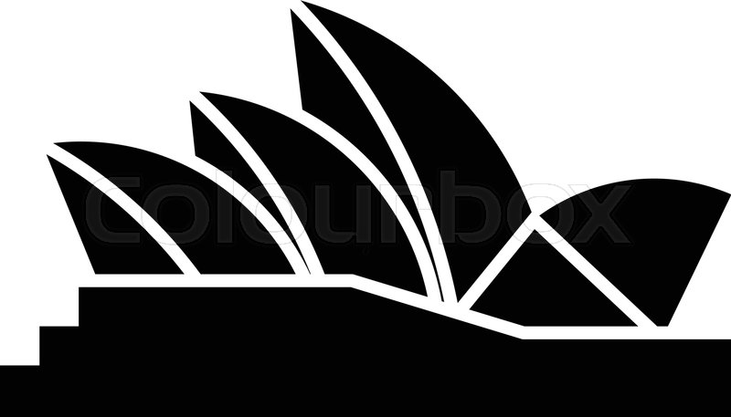 800x457 Glyph Sydney Opera House Pixel Perfect Stock Vector Colourbox