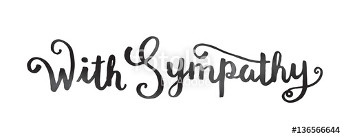500x200 With Sympathy Hand Lettering Icon Stock Image And Royalty Free