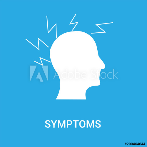 500x500 Symptoms Icon On Blue Background, In White, Vector Icon