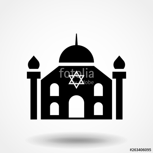 500x500 Synagogue Icon Vector, Filled Flat Sign, Solid Pictogram Isolated