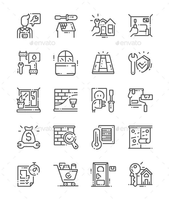 590x700 General Repair Concepts Line Icons High Synthesis