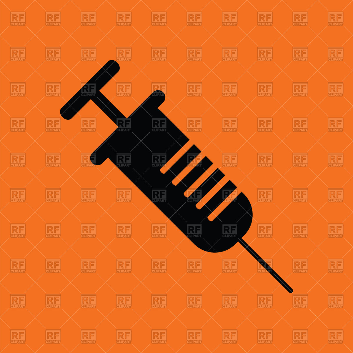 1200x1200 Syringe Icon On Orange Background Vector Image Of Healthcare