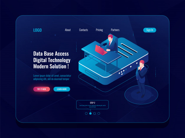 626x469 Database Access Concept, Server Room Isometric Icon, Hosting