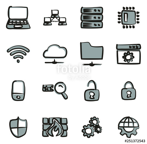 500x493 System Administrator Icons Freehand Color Stock Image