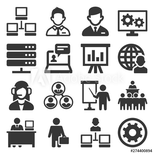 500x500 System Administrator And Operator Icons Set Vector