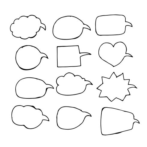 490x490 Speech Bubble Hand Drawing Icon Vector