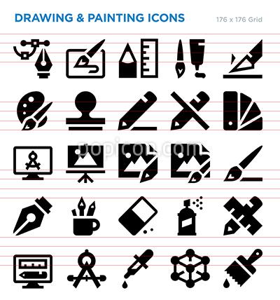 400x428 Drawing And Painting Vector Icon Set