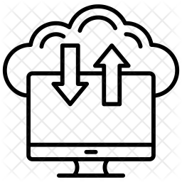 256x256 Cloud Backup System Icon Of Line Style