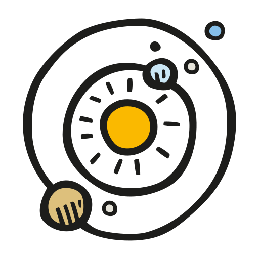 512x512 Solar, System Icon Free Of Space Hand Drawn Color