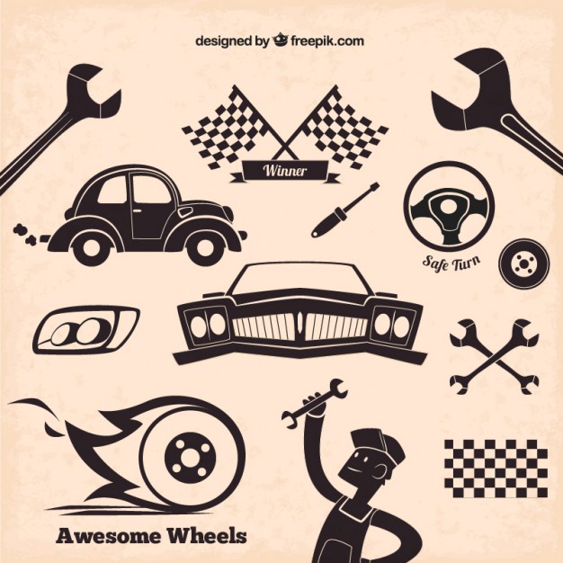 Mechanic Icons In Retro Style Vector Free Download 626x626 Mechanic Icons In Retro Style Vector Free Download