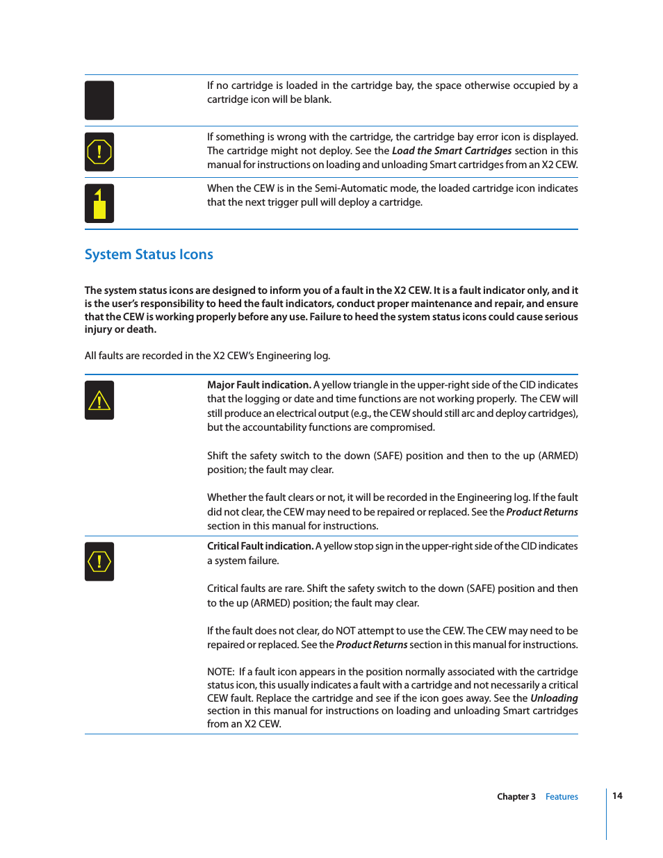 954x1235 System Status Icons Taser User Manual