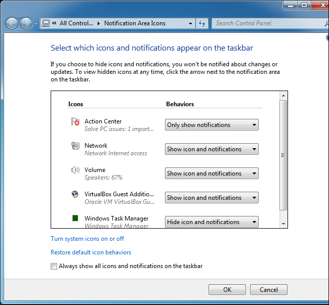How To Customize And Tweak Your System Tray Icons In Windows 650x603 How To Customize And Tweak Your System Tray Icons In Windows