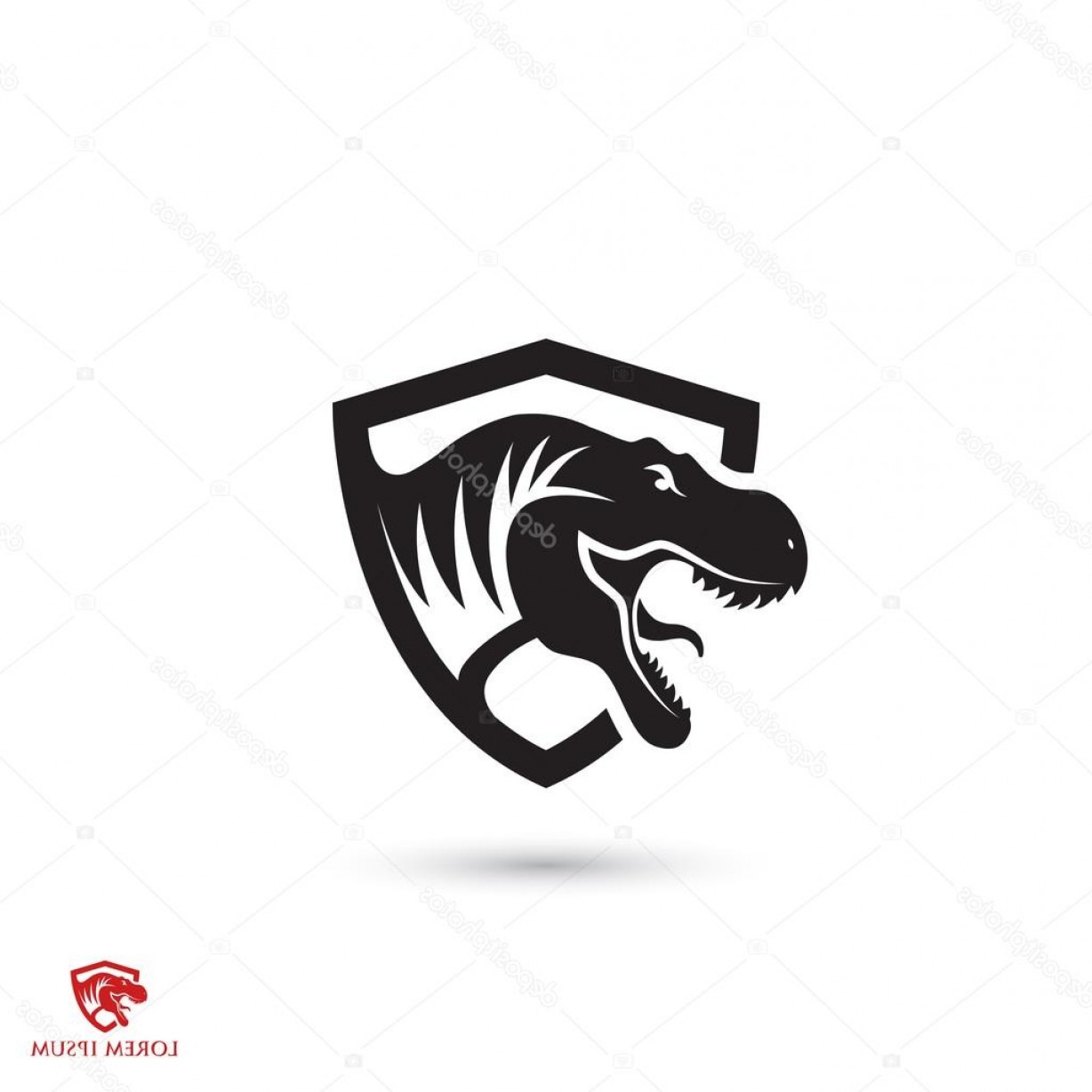 1228x1228 Stock Illustration T Rex Simple Shield Icon Soidergi