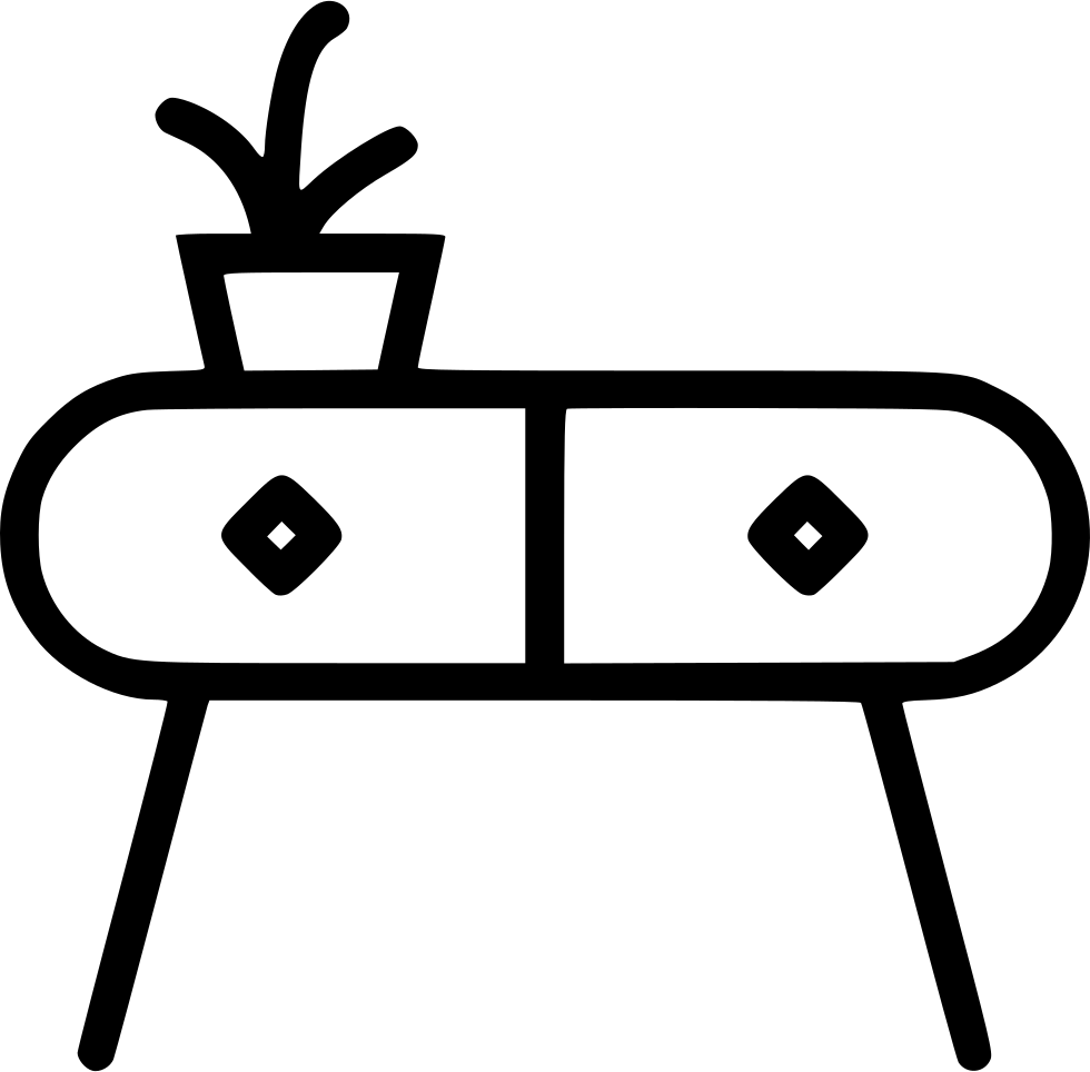 980x964 Table Small Plant Flower Decoration Furniture Png Icon Free