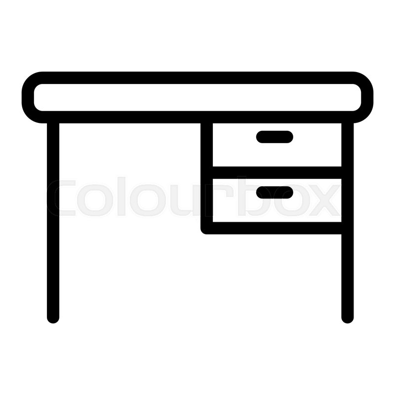 800x800 Desk Line Icon Office Desk Vector Stock Vector Colourbox