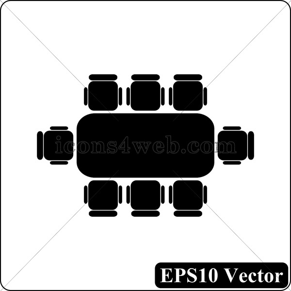 600x600 Business Meeting Table Black Icon Vector