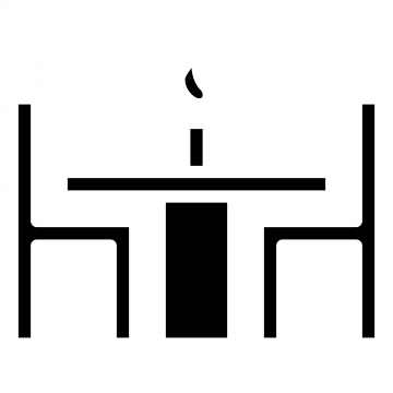 360x360 Table Icon With Glyph Style Vector Illustration, Icon