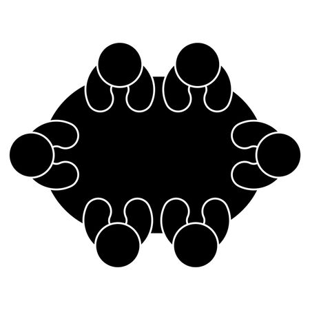 450x450 Vector Illustration Of A Group People Sitting Around A Table Icon