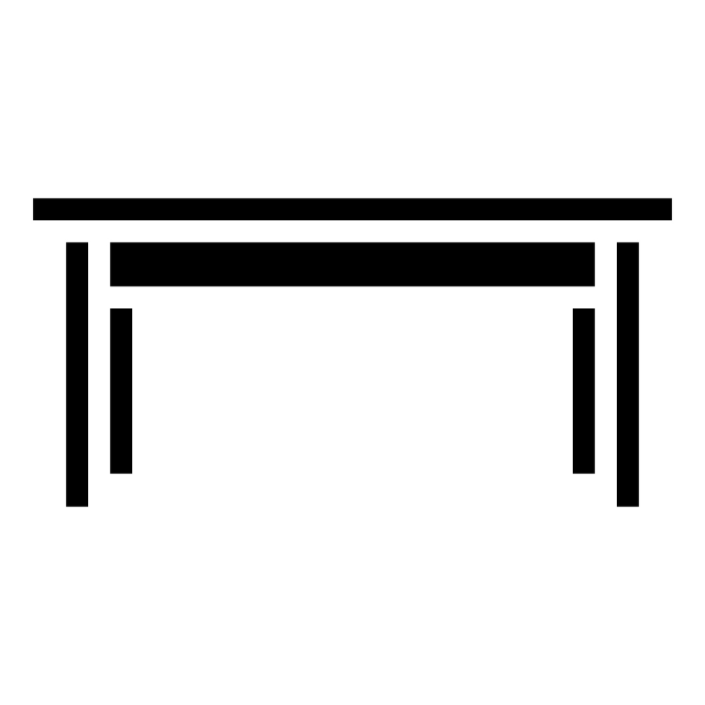 640x640 Table Icon With Glyph Style Vector Illustration, Icon