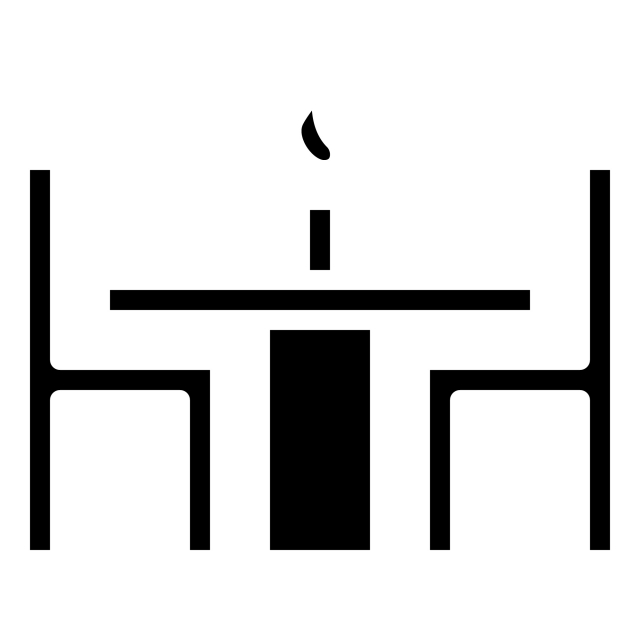 640x640 Dining Table Icon With Glyph Style Vector Illustration, Icon