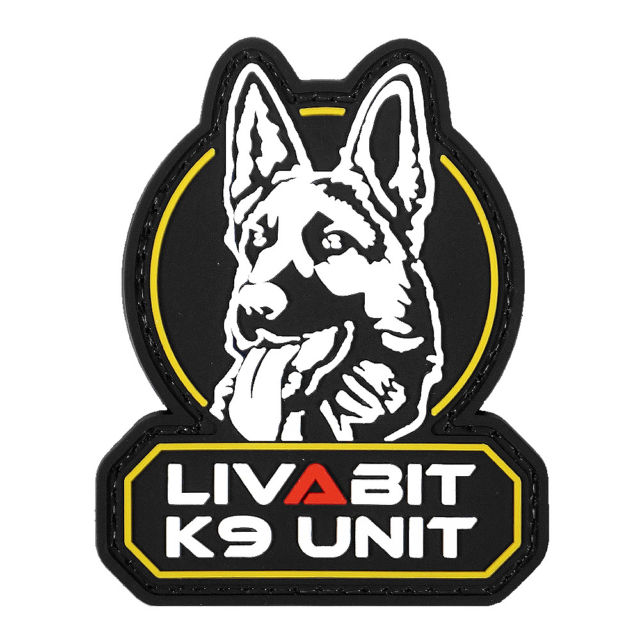640x640 Livabit Unit Dog Icon Pvc Morale Patch Tactical Badge Hook