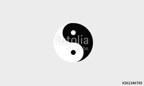 500x300 Tai Chi Symbol Good Evil Karma Icon Chinese Stock Image