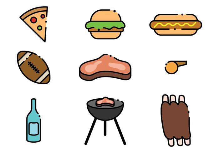 700x490 Minimalist Tailgate Icon Set