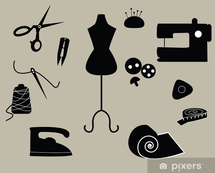 Tailor Icon Set Wall Mural 700x564 Tailor Icon Set Wall Mural