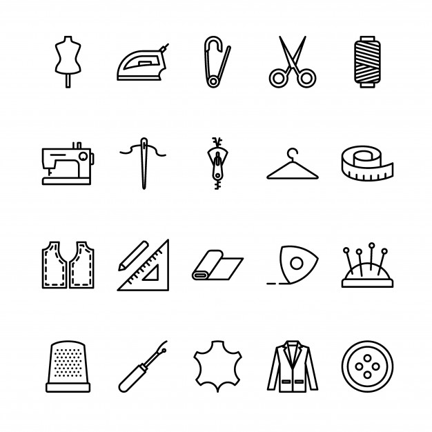 Tailor Outline Icon Set Vector Premium Download 626x626 Tailor Outline Icon Set Vector Premium Download