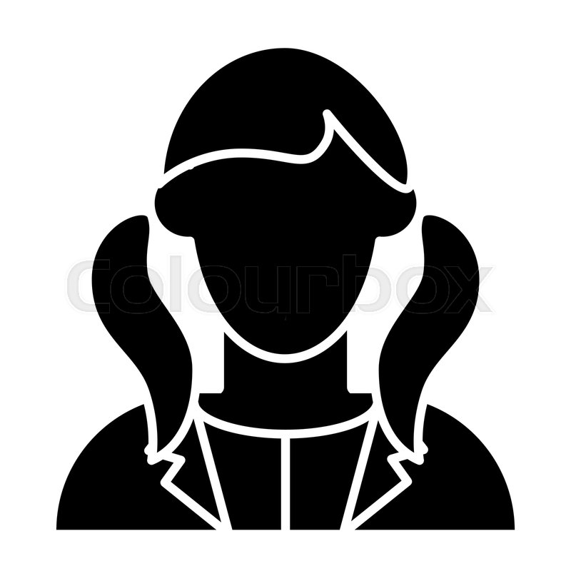 800x800 Girl With Tails Avatar Solid Icon Stock Vector Colourbox
