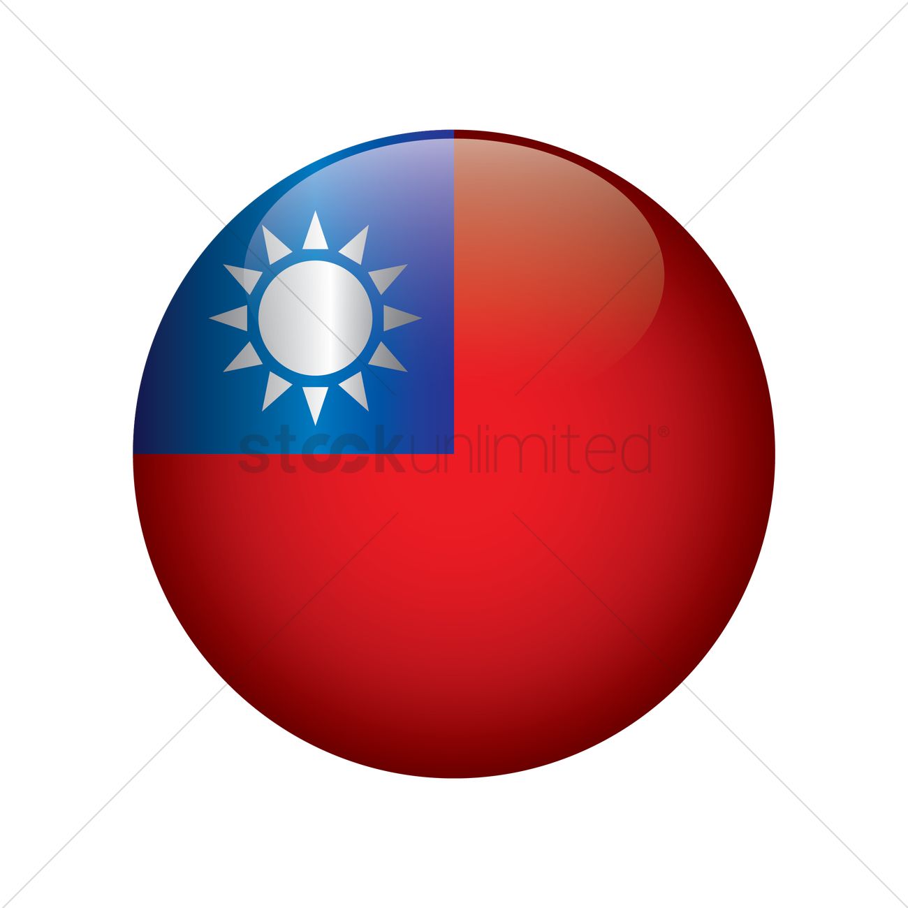 Taiwan Flag Inspired Icon Vector Image 1300x1300 Taiwan Flag Inspired Icon Vector Image