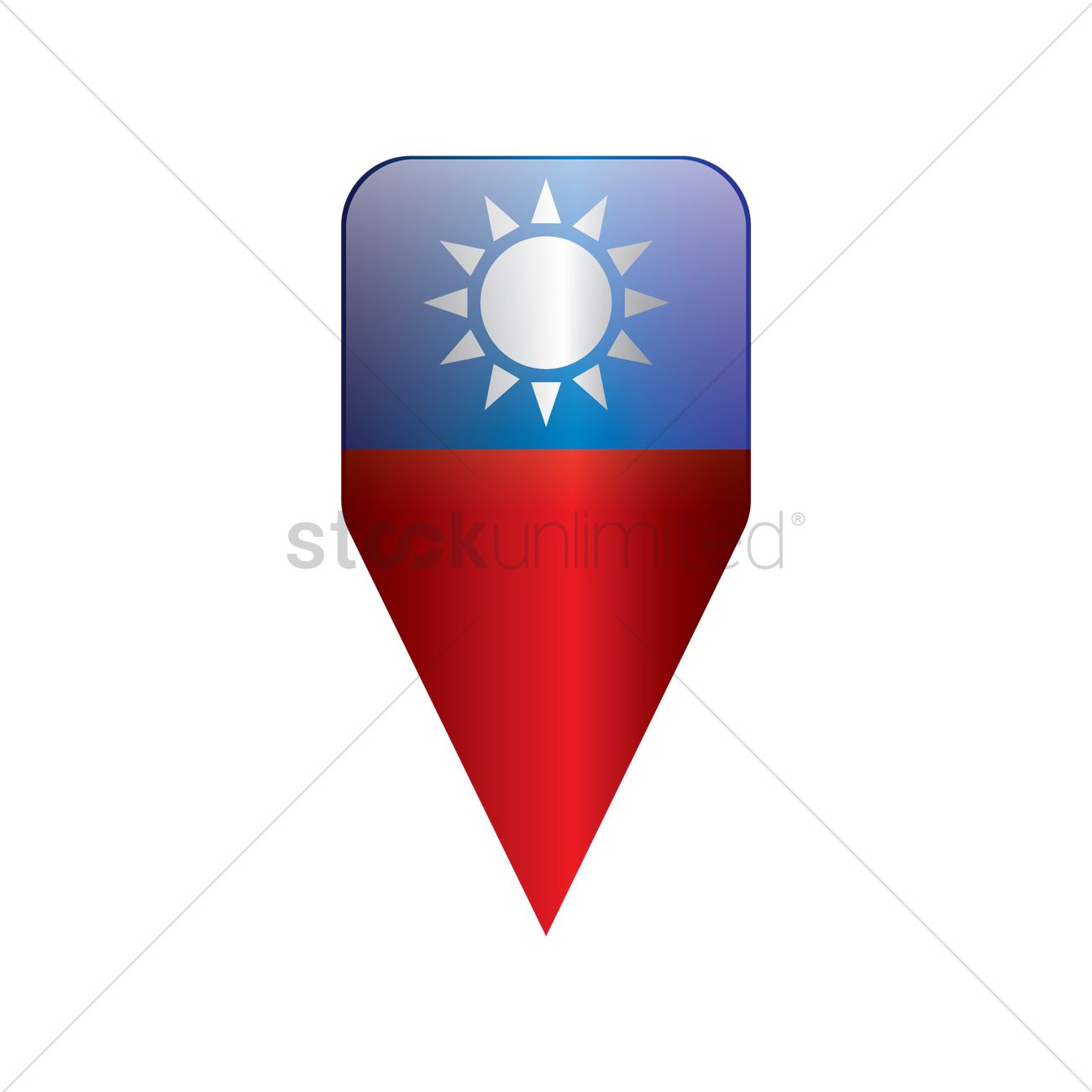 Taiwan Flag Inspired Icon Vector Image 1300x1300 Taiwan Flag Inspired Icon Vector Image
