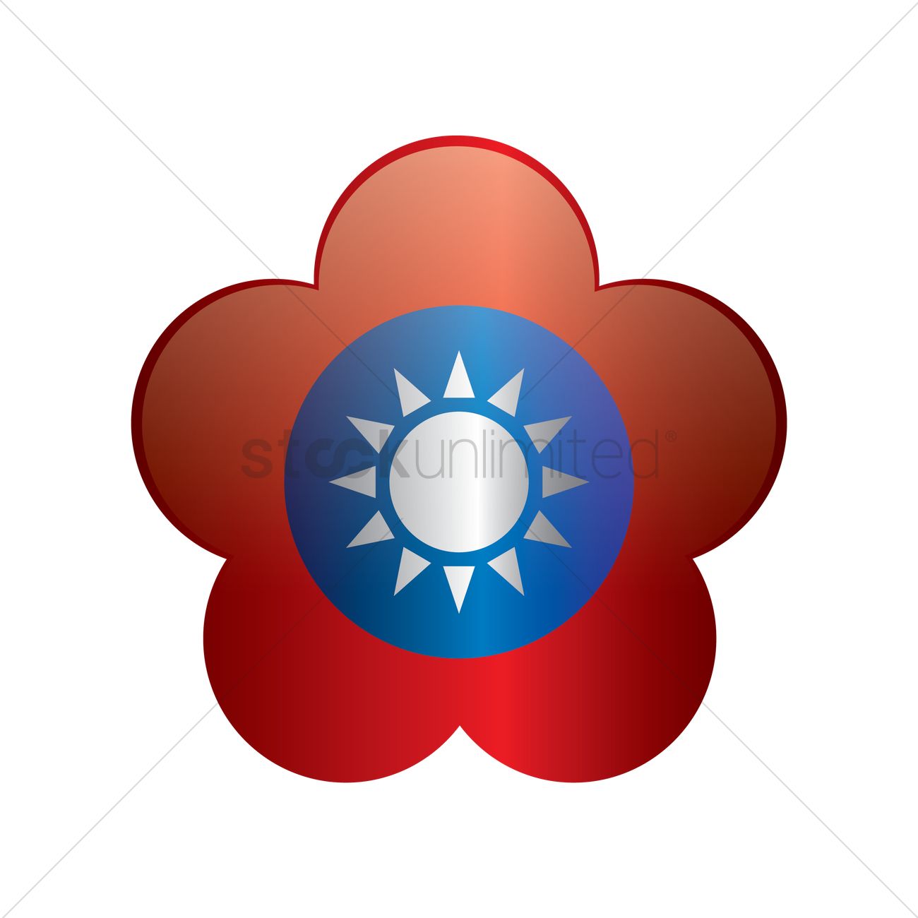 Taiwan Flag Inspired Icon Vector Image 1300x1300 Taiwan Flag Inspired Icon Vector Image