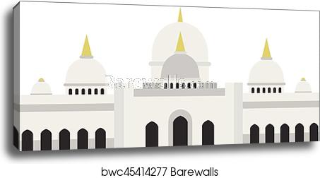 453x252 Taj Mahal Icon, Flat Style, Canvas Print Barewalls Posters