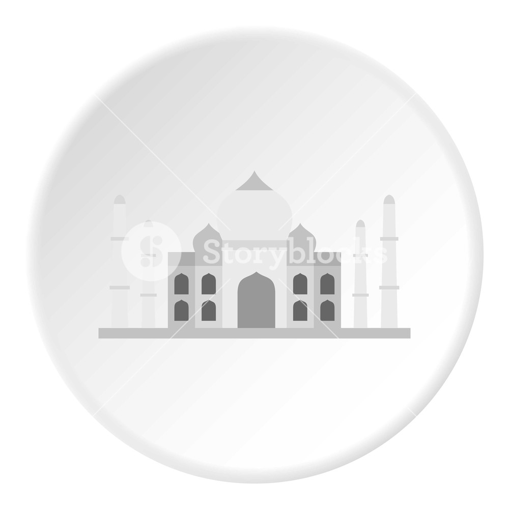 1000x1000 Taj Mahal Icon In Flat Circle Isolated On White Vector