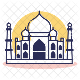 256x256 Taj Mahal Icon Of Colored Outline Style