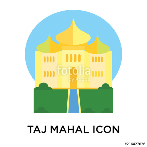 500x500 Taj Mahal Icon Vector Sign And Symbol Isolated On White Background