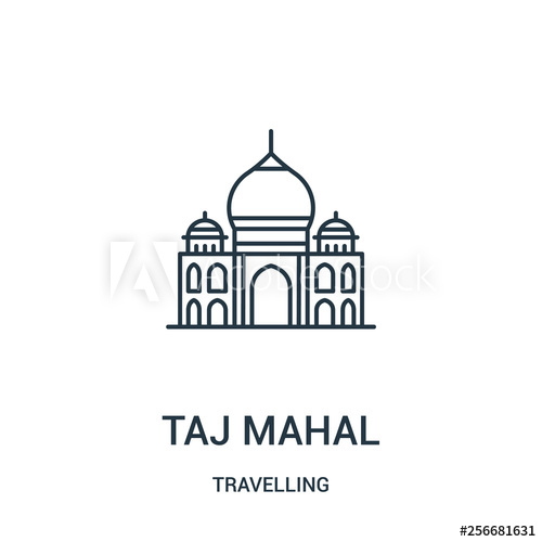 500x500 Taj Mahal Icon Vector From Travelling Collection Thin Line Taj