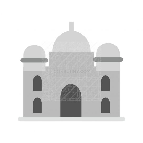 600x600 Taj Mahal Greyscale Icon