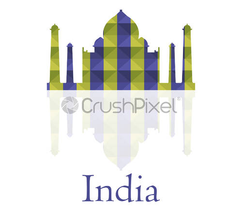 500x438 Taj Mahal Icon, Stock Vector Crushpixel