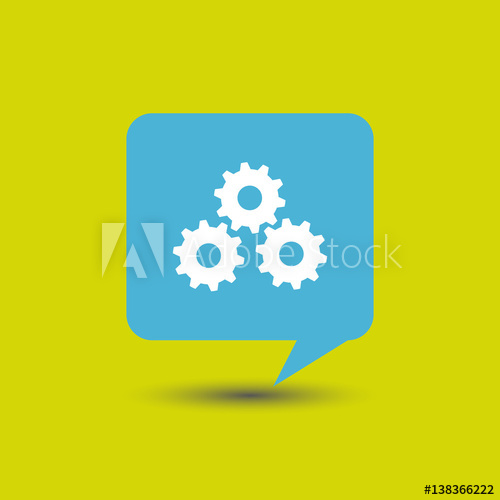 500x500 Gear Wheel Speech Bubble Icon Talk Bubble Solution Vector