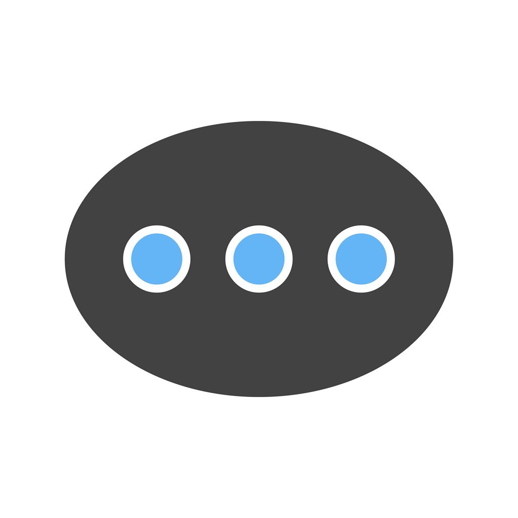 1024x1024 Single Chat Bubble Blue Black Icon