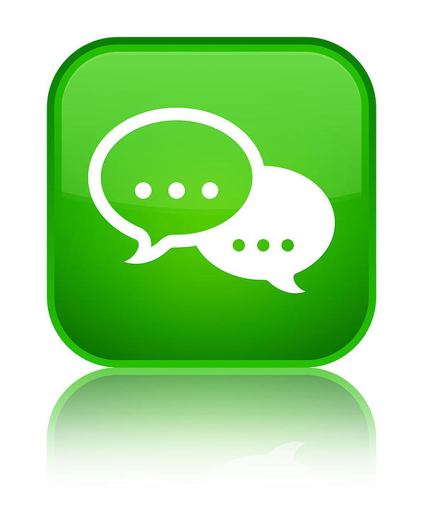 599x731 Talk Bubble Icon Special Green Square Button Art Print