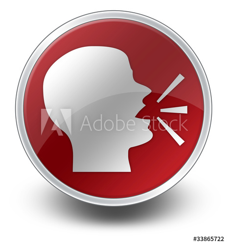 464x500 Red Glossy Icon Talking Head Forum Discussion