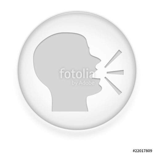 500x500 White Button Icon Talking Head Stock Photo And Royalty Free