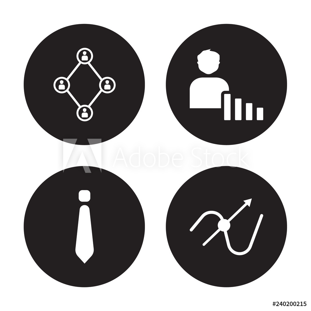 1000x1000 Photo Art Print Vector Icon Set Users Interconnected, Tie