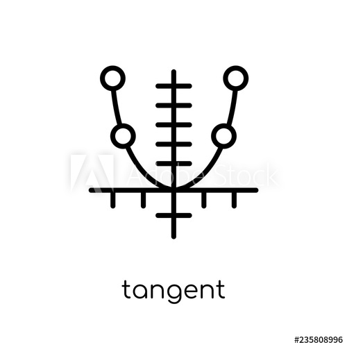 500x500 Tangent Icon Trendy Modern Flat Linear Vector Tangent Icon