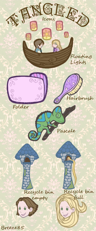 332x800 Tangled Icon Pack Digital Icon Packs