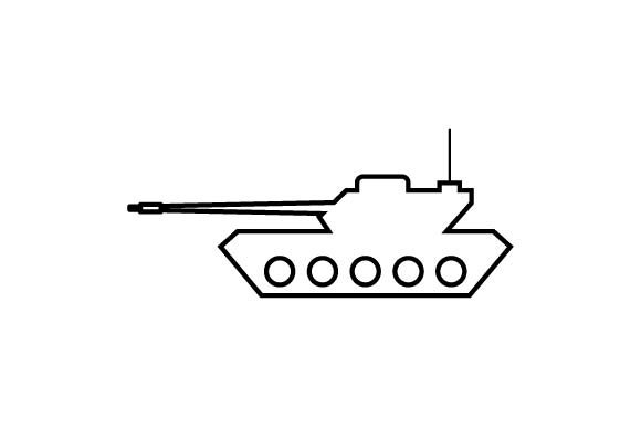 580x386 Military Tank Icon In Line Style Graphic